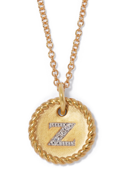 Z Initial Charm Necklace, 18k Yellow Gold & Diamonds